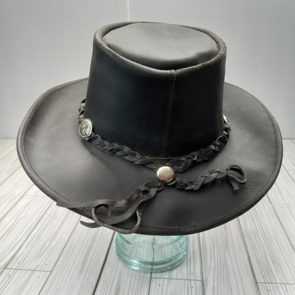 Vintage Western Mexico Leather Concho Hat